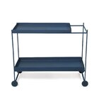 Carrinho De Bar Em Aço 90cm Com 2 Prateleiras Wire Azul