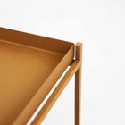 Carrinho De Bar Em Aço 90cm Com 2 Prateleiras Wire Dourado