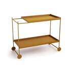 Carrinho De Bar Em Aço 90cm Com 2 Prateleiras Wire Dourado