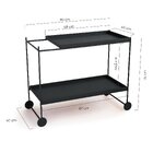 Carrinho De Bar Em Aço 90cm Com 2 Prateleiras Wire Preto