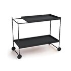 Carrinho De Bar Em Aço 90cm Com 2 Prateleiras Wire Preto