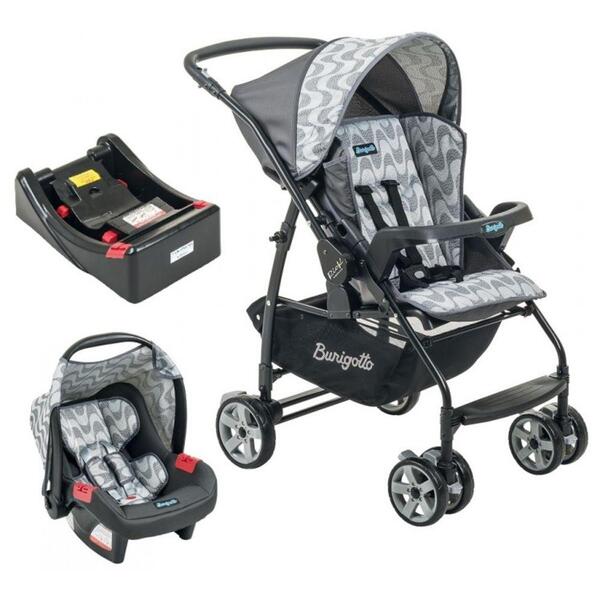 Carrinho De Bebê Com Bebê Conforto Rio K Copacabana + Base -