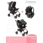 Carrinho De Bebe Galzerano Romano Travel System Preto Rosa