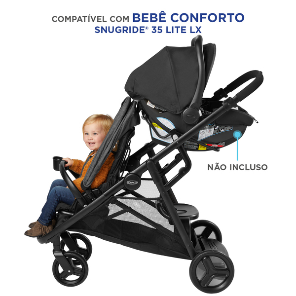 Carrinho De Bebê Gêmeos Passeio Ready2grow Lx 2.0 Cz Graco | Leroy