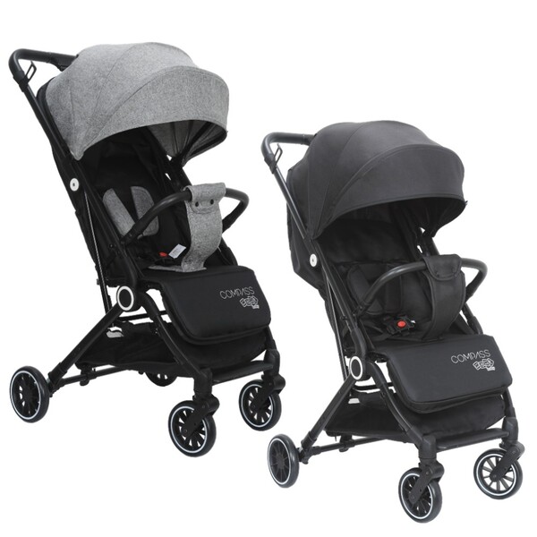 Carrinho De Bebê Passeio Vira Berço Compass Maxi Baby - Preto