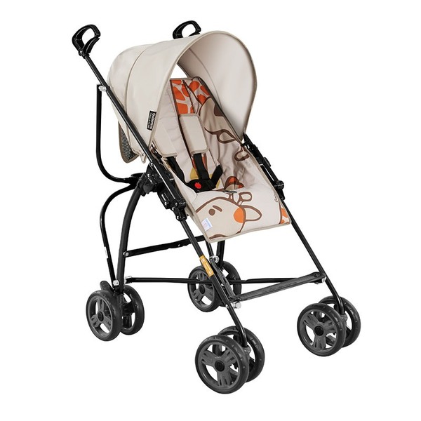 Carrinho De Bebe Reversivel E Reclinavel Campora Girafas Galzerano Bege Preto Leroy Merlin