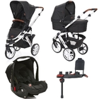Carrinho De Bebê Salsa 3 Rodas Piano (preto) + Moisés + Bebê