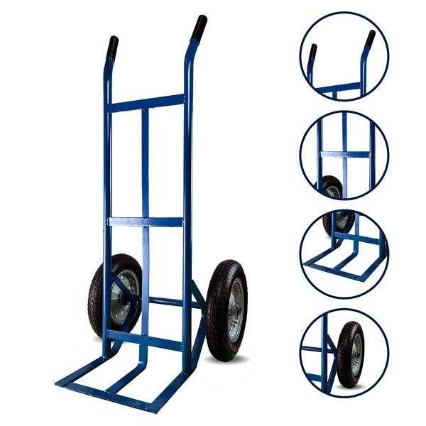 Carrinho De Cargas Armazém Transporte 200kg Azul Reforçado