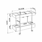 Carrinho De Chá E Bar Com Porta Taças 93,5cm Steel Quadra Art