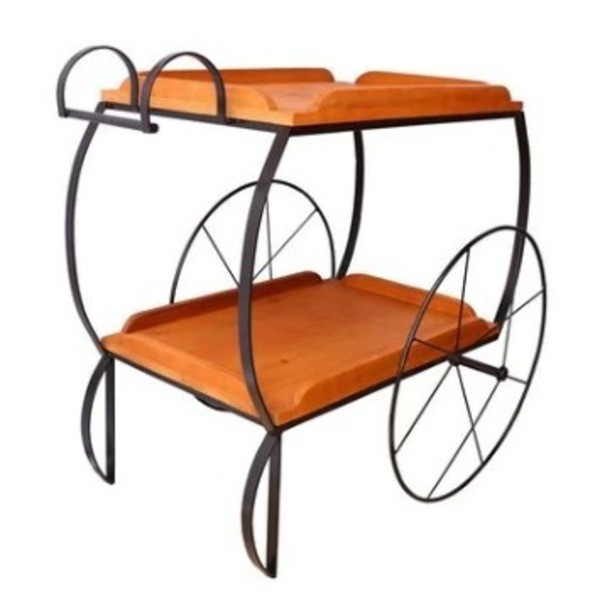 Carrinho De Chá G Em Madeira Mista E Ferro - Cód Pc2