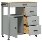 Carrinho De Churrasco 1+3 Gavetas+1 Porta 100 % Madeira Maçic