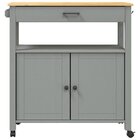 Carrinho De Churrasco 1 Gaveta+2 Portas 100% Madeira Maçiça