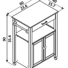 Carrinho De Churrasco 1 Gaveta+2 Portas 100% Madeira Maçiça