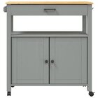 Carrinho De Churrasco 1 Gaveta+2 Portas  100% Madeira Maçiça