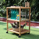 Carrinho de Churrasco Madeira FSC Tropicália 63,1 x 45 x 85 cm Marrom Naterial