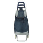 Carrinho De Compra Feira Dobrável 30kg Com Rodinhas Azul