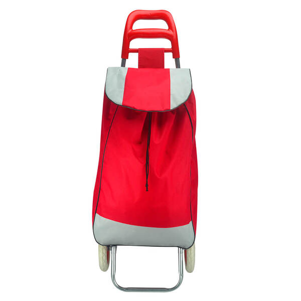 Carrinho De Compra Feira Dobrável 30kg Com Rodinhas Vermelho