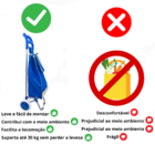 Carrinho De Compra Feira Multiuso Dobravel Impermeavel 30 Kg