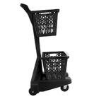 Carrinho De Compras Preto Com Cestos D-500 12kg Removíveis Pr