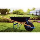 Carrinho De Mao Braco De Madeira Cacamba Rasa Plastica Preta