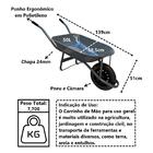 Carrinho De Mão Em Aço Carbono Pneu E Câmara Chapa 24mm 50l