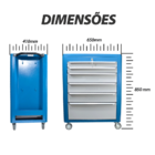 Carrinho De Mecânico Oficina 6 Gavetas Com Chave Para Ferrame