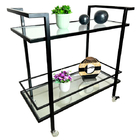 Carrinho Decorativo Multiuso Industrial Preto Com 2 Prateleir