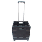 Carrinho Dobrável Plástico Preto 25L 37x33x38cm Gavix