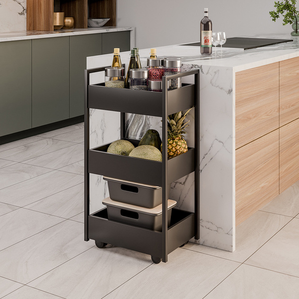 Carrinho Gourmet Auxiliar Para Cozinha 3 Prateleiras Zane Pre