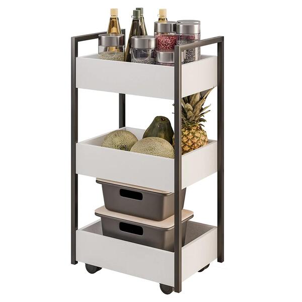 Carrinho Gourmet De Apoio Industrial 3 Prateleiras Liss Z34 Branco ...
