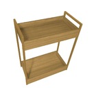 Carrinho Gourmet Freijó Base Industrial Dourada - Vallisa Dec