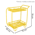 Carrinho Jardineira/floreira Porta Vasos Em Aço Amarelo