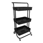 Carrinho Multiuso 3 Prateleiras Preto