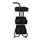 Carrinho Multiuso 3 Prateleiras Preto