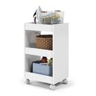 Carrinho Multiuso Banheiro 3 Prateleiras Com Rodízios Flex Ej