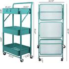 Carrinho Multiuso Organizador 3 Prateleiras Dobravel Em Aço V