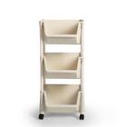 Carrinho Multiuso Organizador 3 Prateleiras Em Plástico Com R