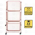 Carrinho Multiuso Organizador Dobrável Com 3 Prateleiras - Ro