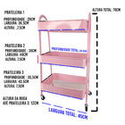 Carrinho Organizador 3 Andares Prateleira Porta Volumes Rack