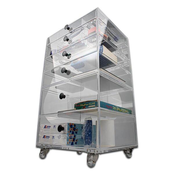 Carrinho Organizador Acrílico 40x33x70 E 6 Gavetas Office 03