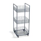 Carrinho Organizador Com Rodízios 3 Prateleiras Grid Azul