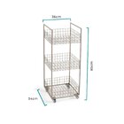 Carrinho Organizador Com Rodízios 3 Prateleiras Grid Dourado