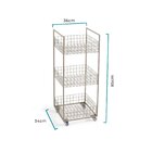 Carrinho Organizador Com Rodízios 3 Prateleiras Grid Preto