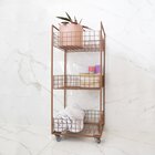 Carrinho Organizador Com Rodízios 3 Prateleiras Grid Terracota