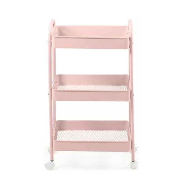 Carrinho Organizador Multiuso 3 Prateleiras Berlim - Jolitex Rosa