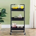 Carrinho Organizador Multiuso 3 Prateleiras Bm-f1120 Preto