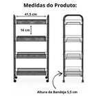 Carrinho Organizador Multiuso 4 Prateleiras New York - Jolite