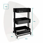 Carrinho Organizador Multiuso Artiko Tok 3 Prateleiras Aço Co