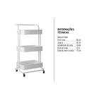 Carrinho Organizador Multiuso Berlim Cozinha Escritório Quart