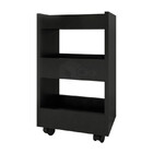 Carrinho Organizador Multiuso Com Rodinhas Prateleiras Preto